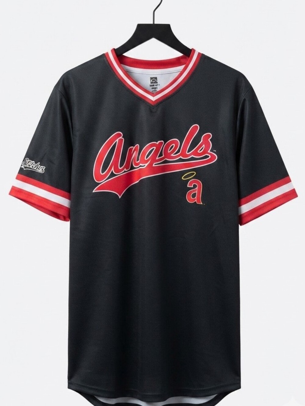 Stitches Cooperstown Collection MLB Los Angeles Angels Black Jersey Adult Medium